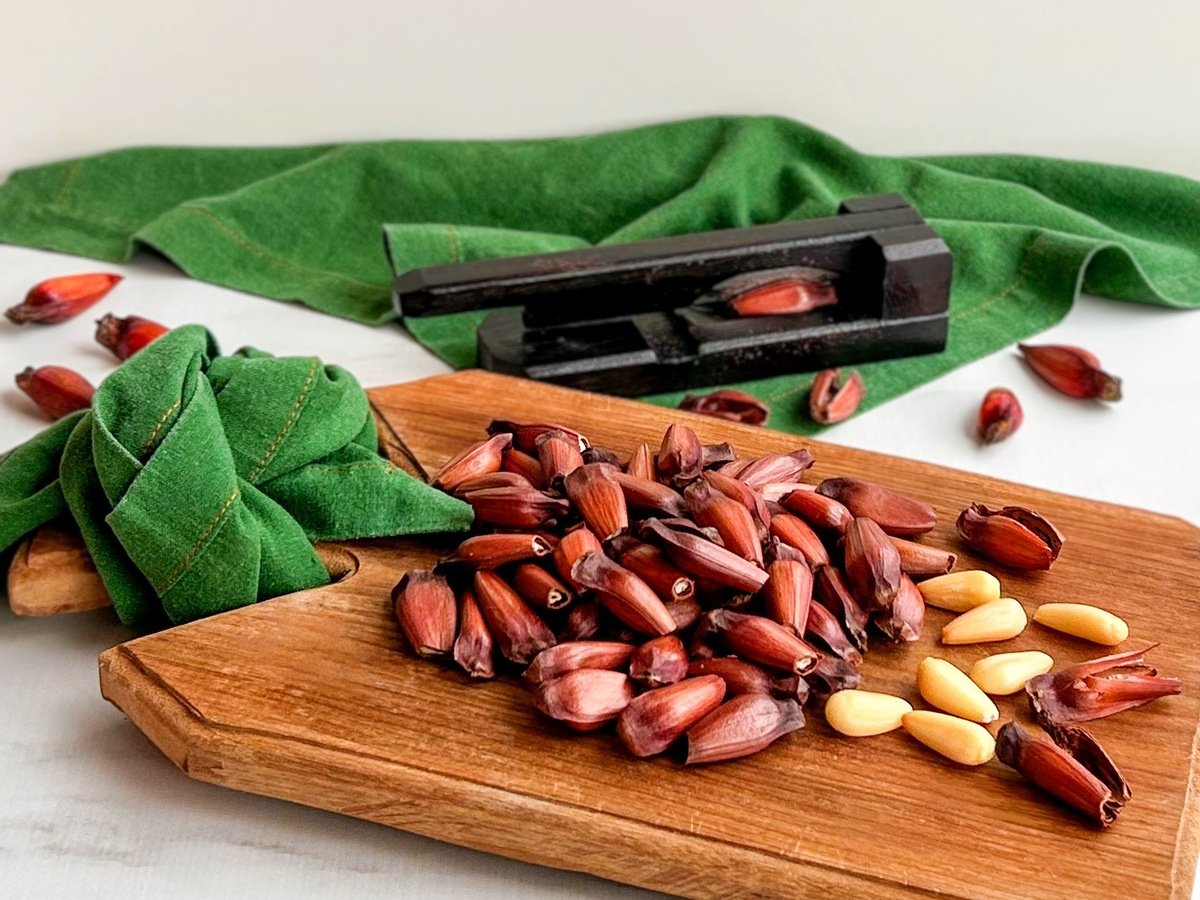 Pinhão na air fryer