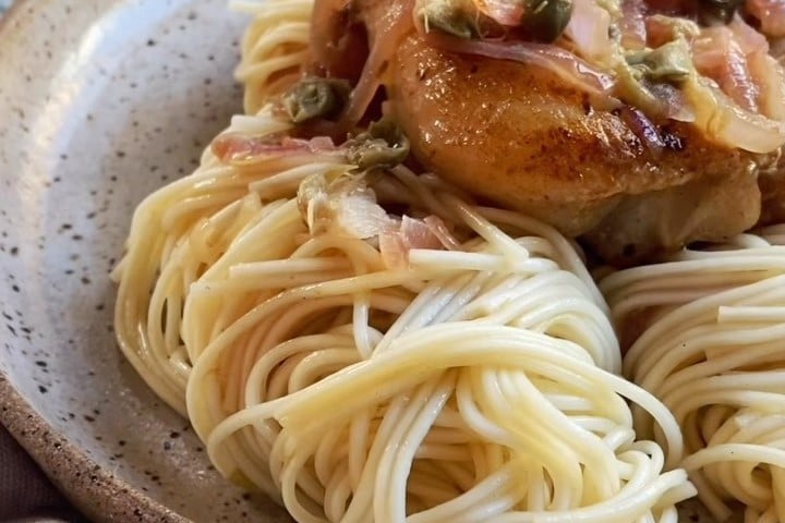 Capellini com peixe