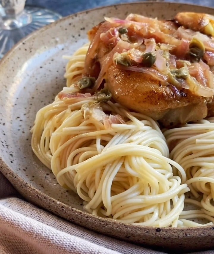 Capellini com peixe