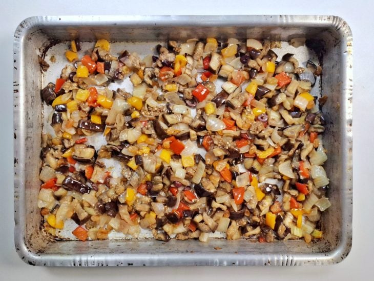 Ingredientes da forma após tempo de forno.