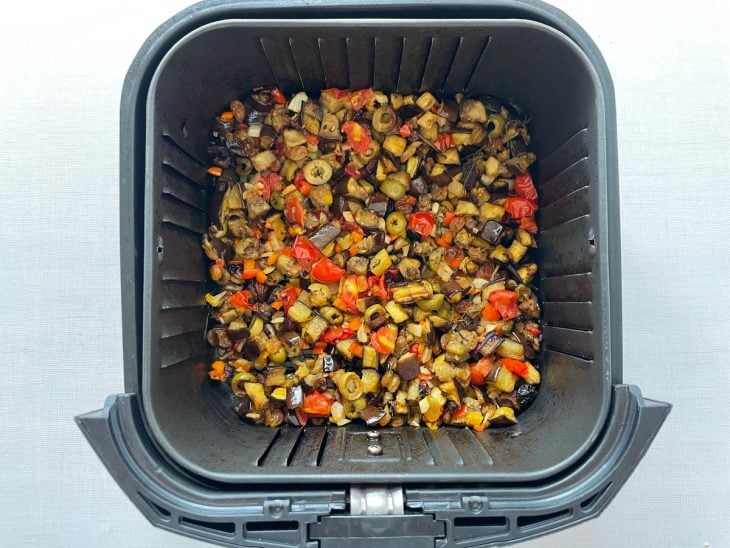 Caponata após o primeiro tempo assando.
