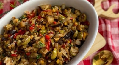 Caponata de berinjela na airfryer