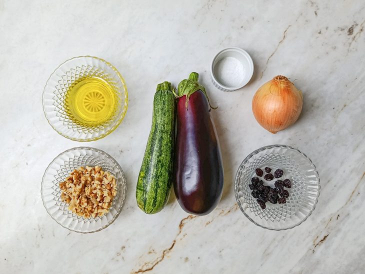 Ingredientes reunidos para o preparo da receita.