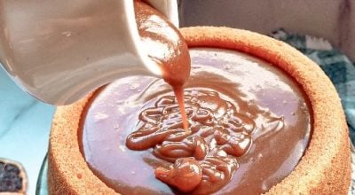 Caramelo salgado cremoso de missô de grão-de-bico