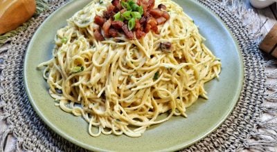 Carbonara com creme de leite
