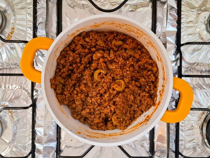 refogado de proteína de soja molhadinho finalizado.