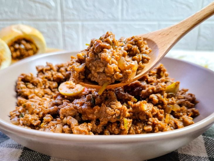 Proteína de soja simples finalizada pronta para rechear ou servir.