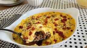 Carne moída com creme de milho