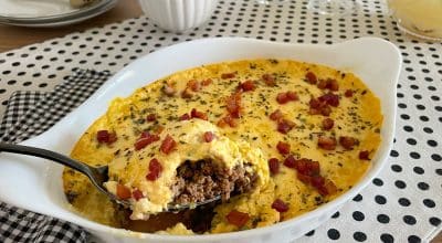 Carne moída com creme de milho