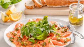 Carpaccio de salmão defumado