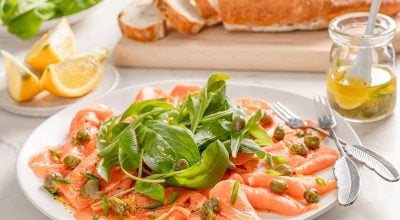 Carpaccio de salmão defumado
