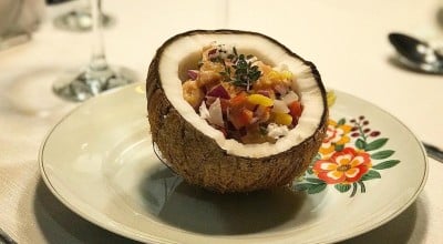 Ceviche tropical de salmão