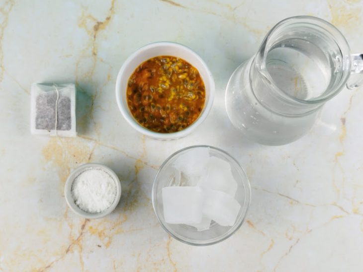 Ingredientes na bancada.