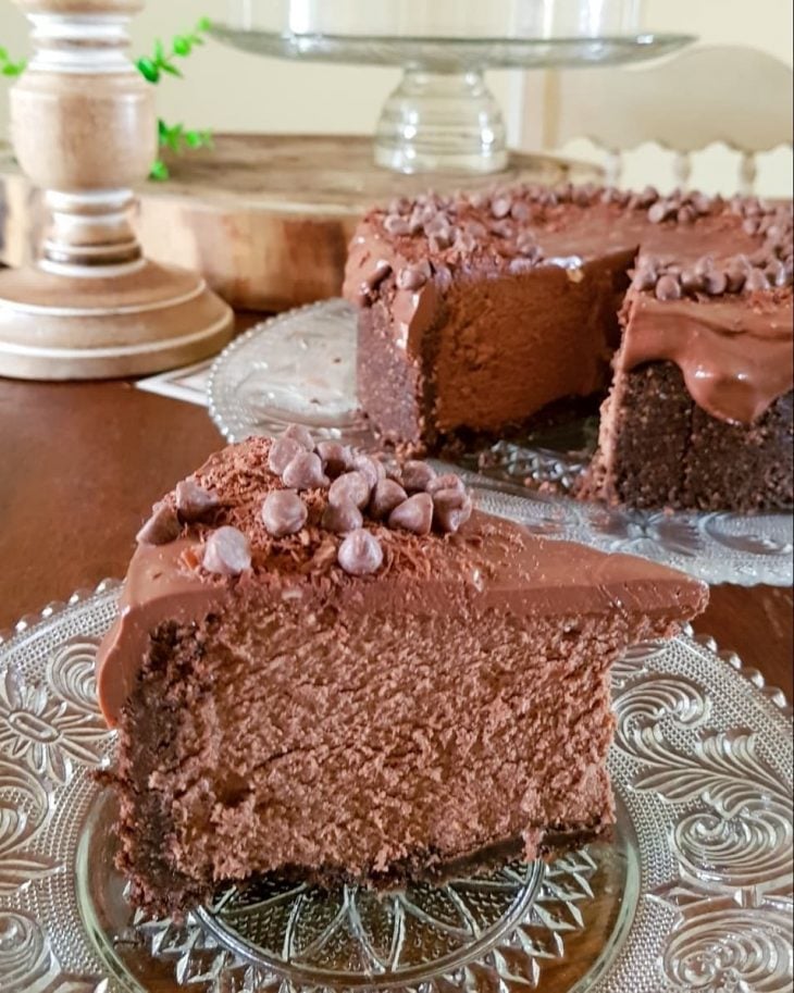 Cheesecake de chocolate triplo