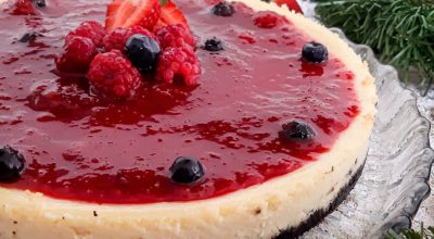 Cheesecake de frutas vermelhas e Oreo