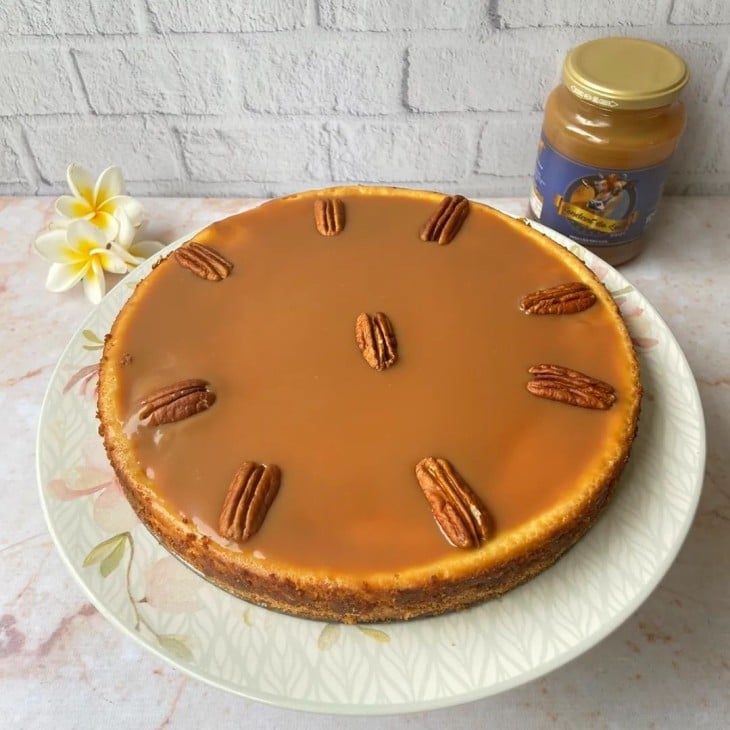 Cheesecake de ricota com doce de leite