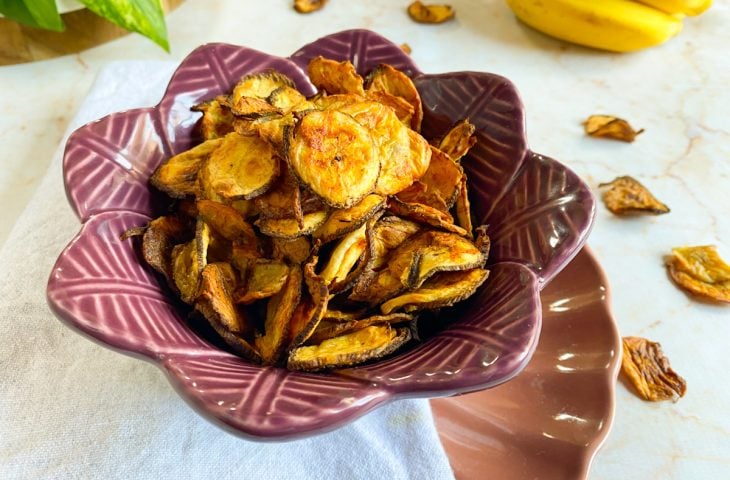 Chips de banana na air fryer
