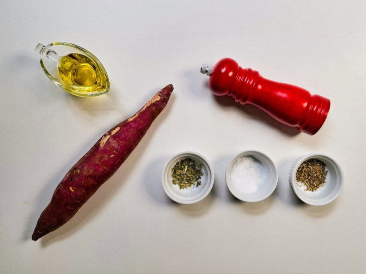 Ingredientes reunidos para o preparo da receita.