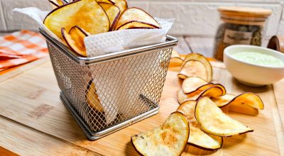 Chips de batata-doce no forno