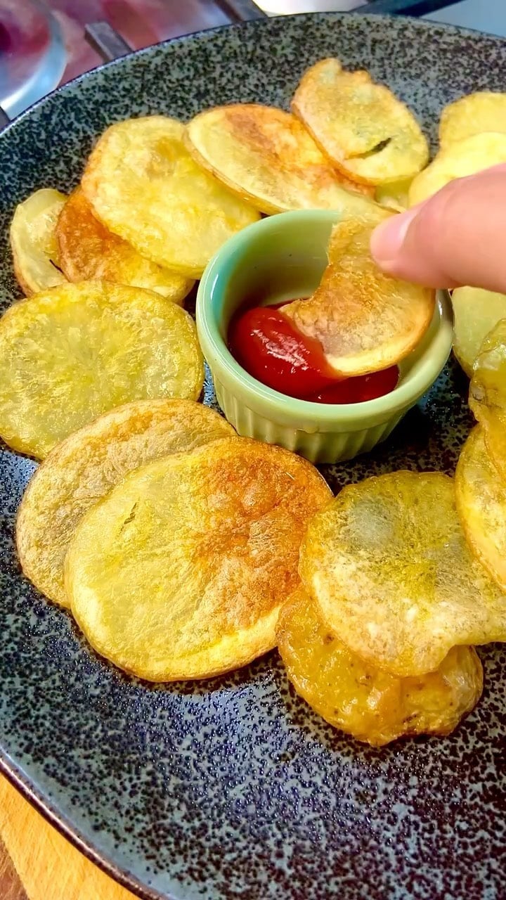 Chips de batata no forno