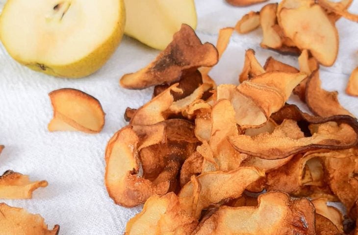 Chips de pera na airfryer