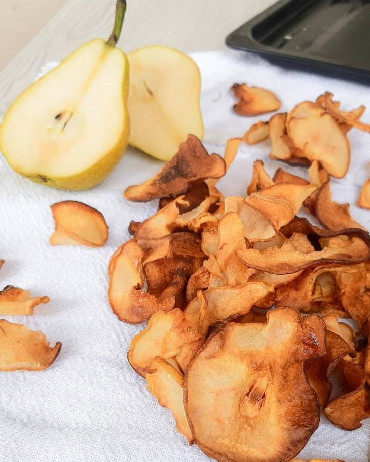 Chips de pera na airfryer