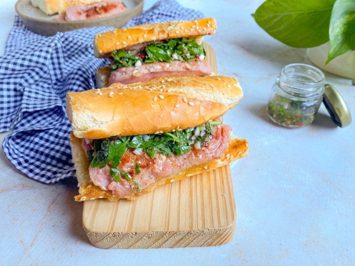 Choripan pronto para consumo.