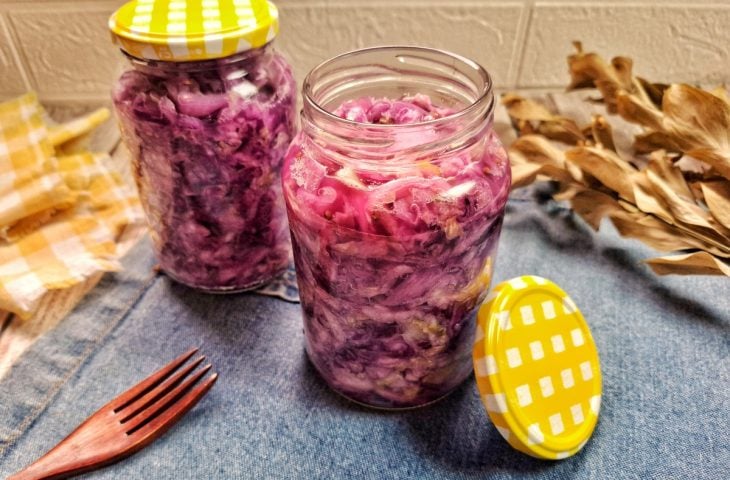 Chucrute de repolho roxo