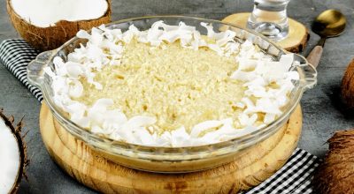 Cocada cremosa com leite condensado