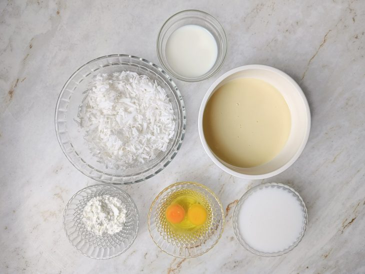 Ingredientes reunidos para o preparo da receita.