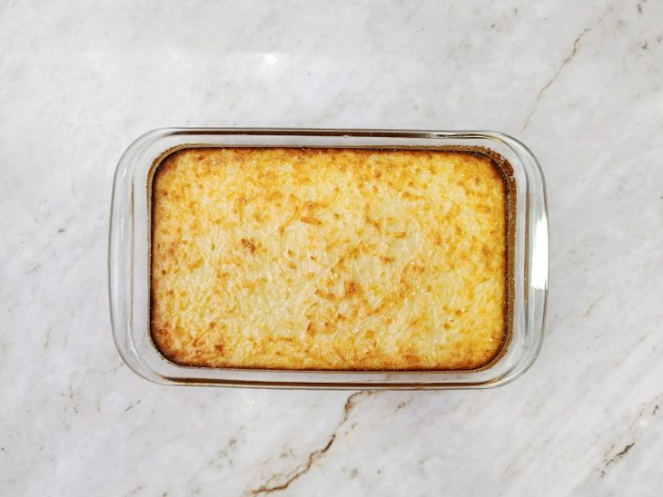 Cocada após tempo de forno.