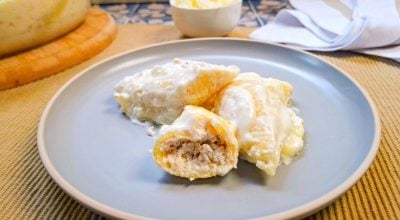 Conchiglione com ricota, nozes e damasco