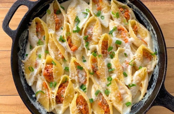 Conchiglione de abóbora gratinado