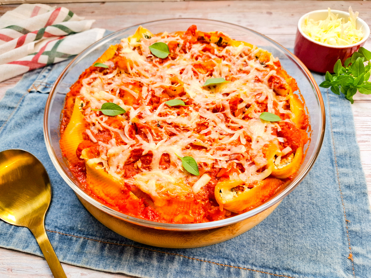 Conchiglione de espinafre e ricota