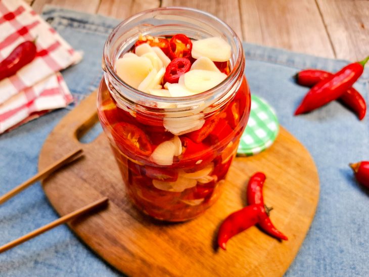 conserva de pimenta finalizada.