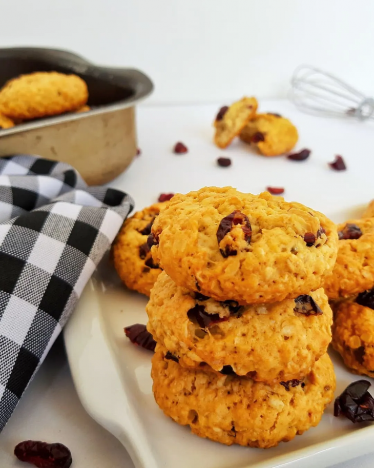 Cookie de aveia e cranberry