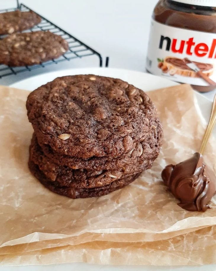 Cookie de Nutella com aveia