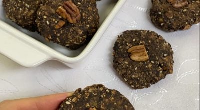 Cookies de banana com nozes veganos