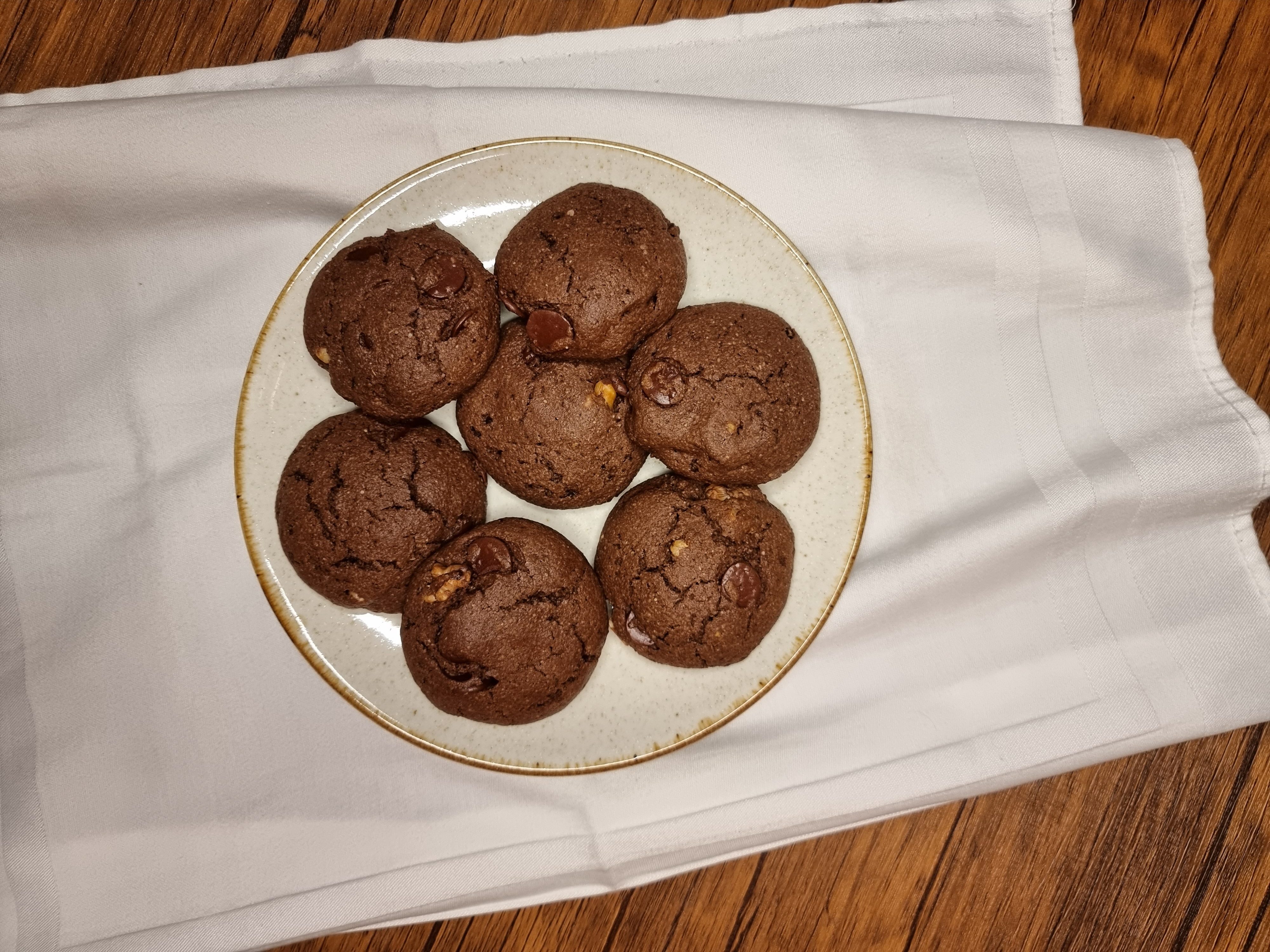 Cookies de chocolate com castanhas