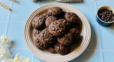Cookies de chocolate com castanhas