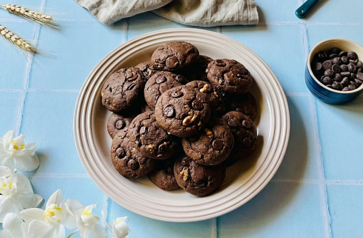Cookies de chocolate com castanhas