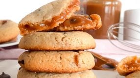 Cookies recheados com doce de leite