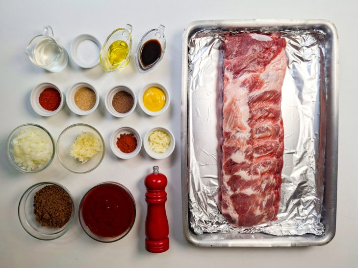 Ingredientes na bancada.