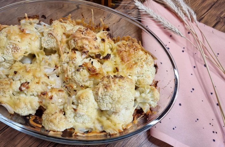 Couve-flor assada com parmesão