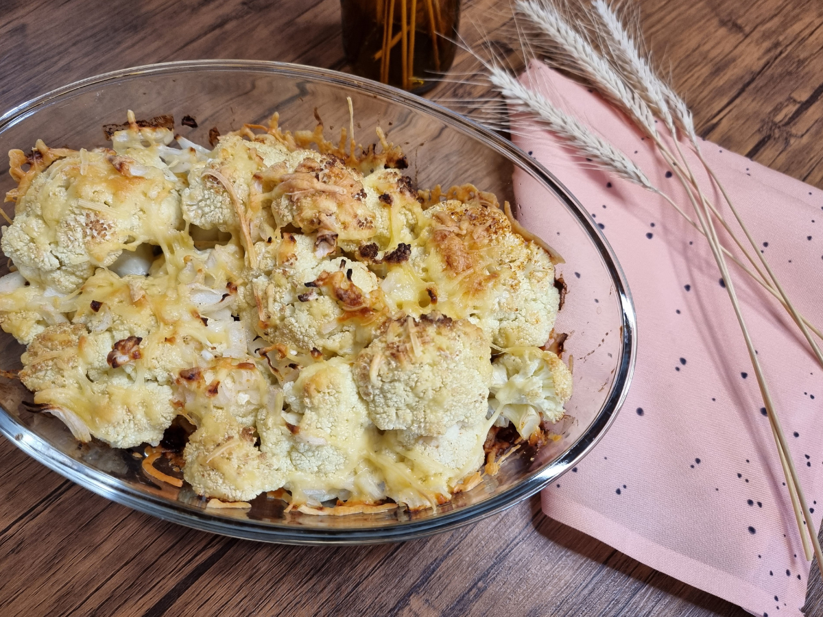 Couve-flor assada com parmesão