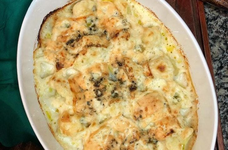 Couve-flor gratinada com gorgonzola