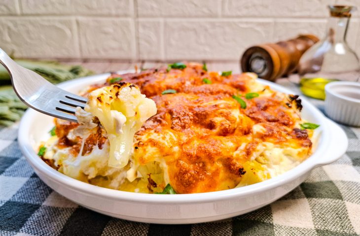 Couve-flor gratinada na air fryer