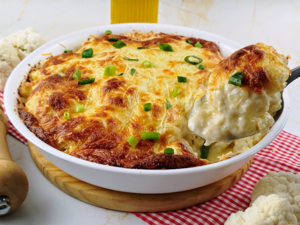 Couve-flor gratinada simples