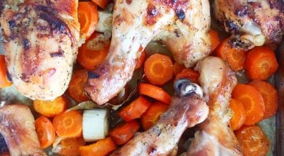 Coxas assadas com vinho branco