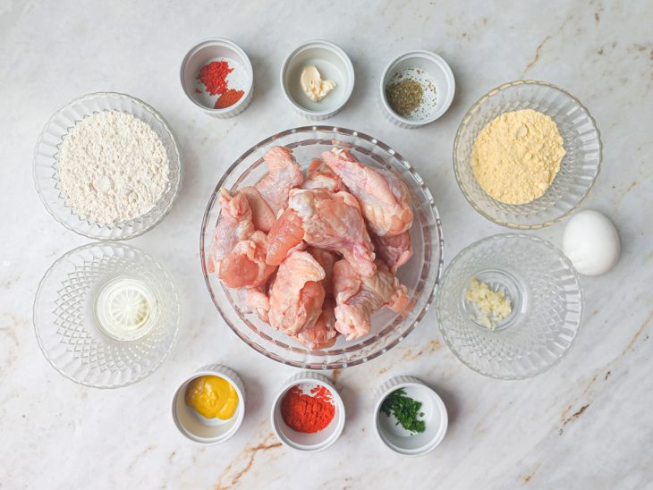 Ingredientes reunidos para o preparo da receita.